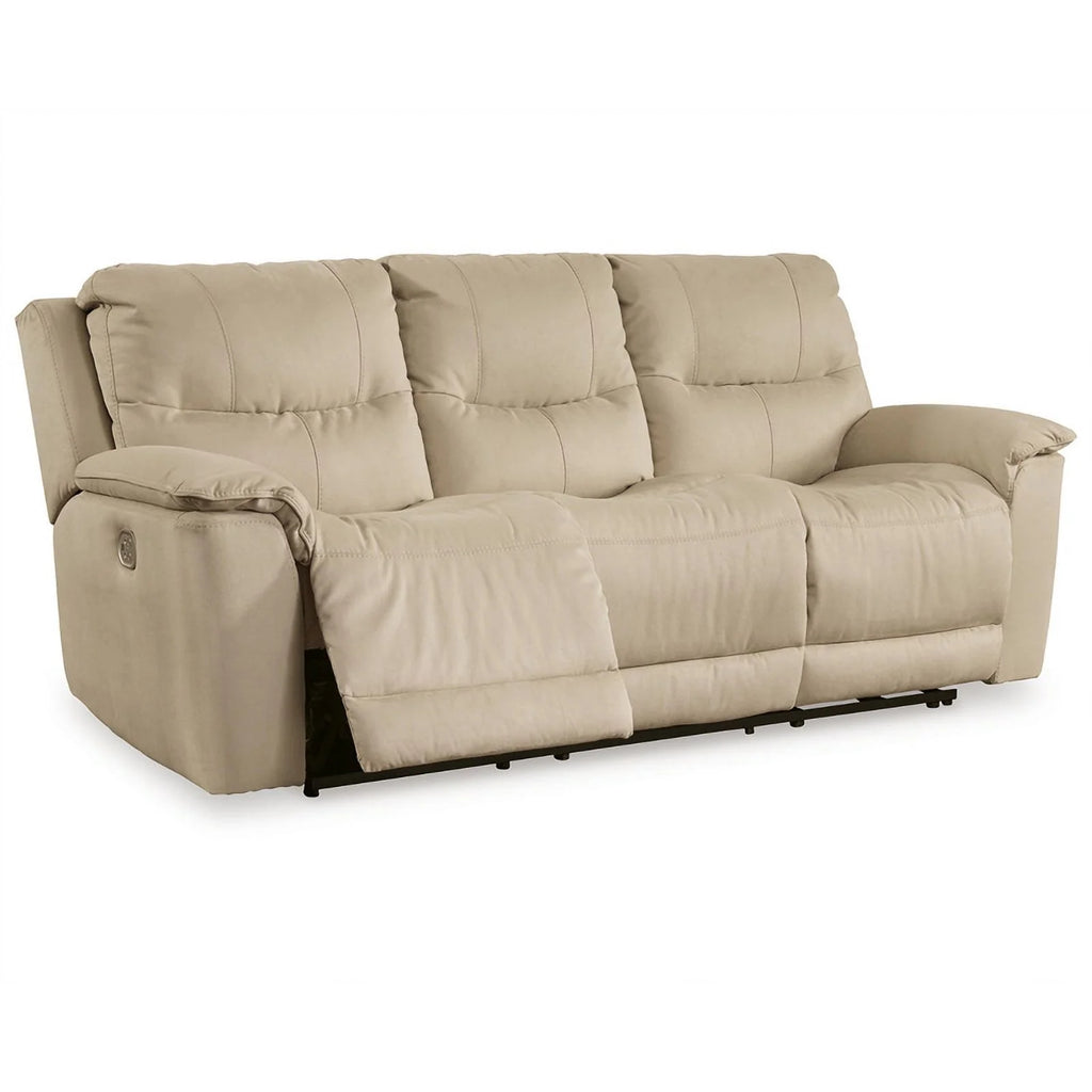 Ashley Furniture Gaucho Faux Leather Power Reclining Sofa Latte C221