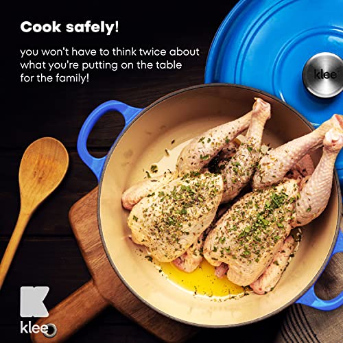 Klee 3.8 Quart Red Enameled Cast Iron Casserole Dish with Lid Z466