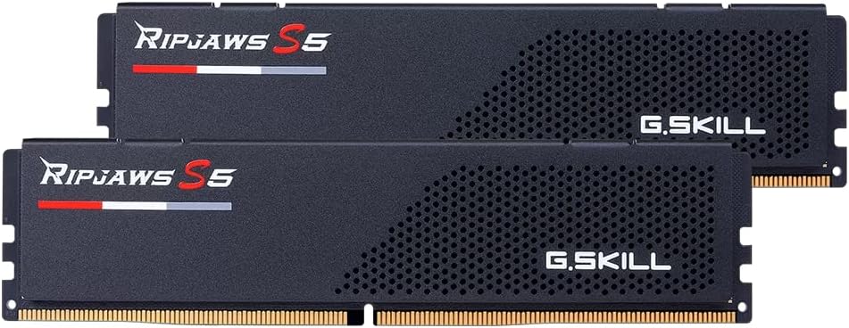 G.SKILL Ripjaws S5 Series (Intel XMP 3.0) DDR5 RAM 64GB (2x32GB) 6000MT/s CL36-36-36-96 1.35V Desktop Computer Memory UDIMM - Matte Black (F5-6000J3636F32GX2-RS5K)