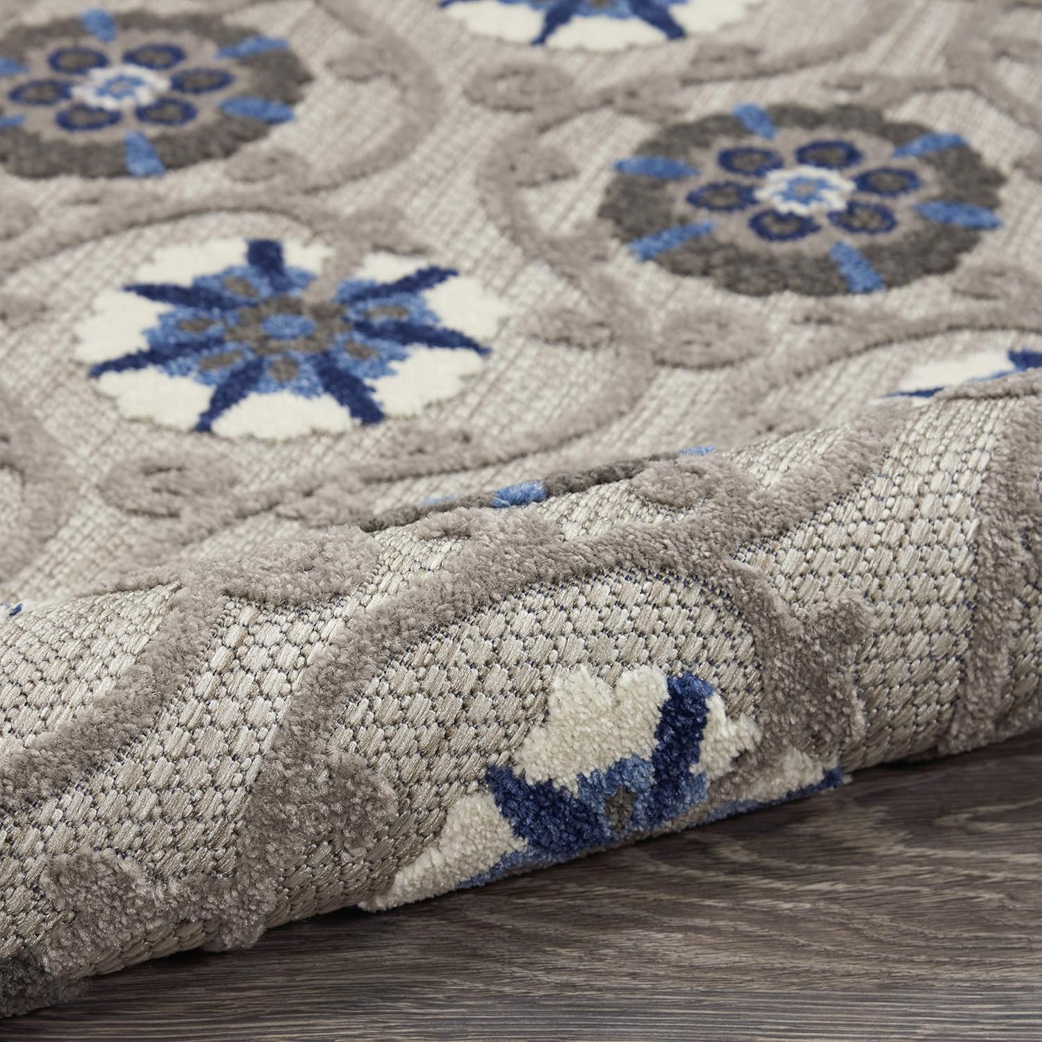 Nourison Aloha Indoor/Outdoor Grey/Blue 7' x 10' Area Rug Q436571