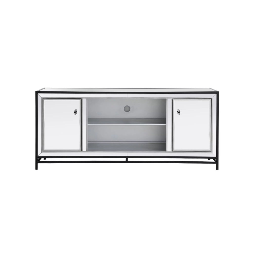 Elegant Decor James Mirrored TV Stand for TVs up to 55" in Black