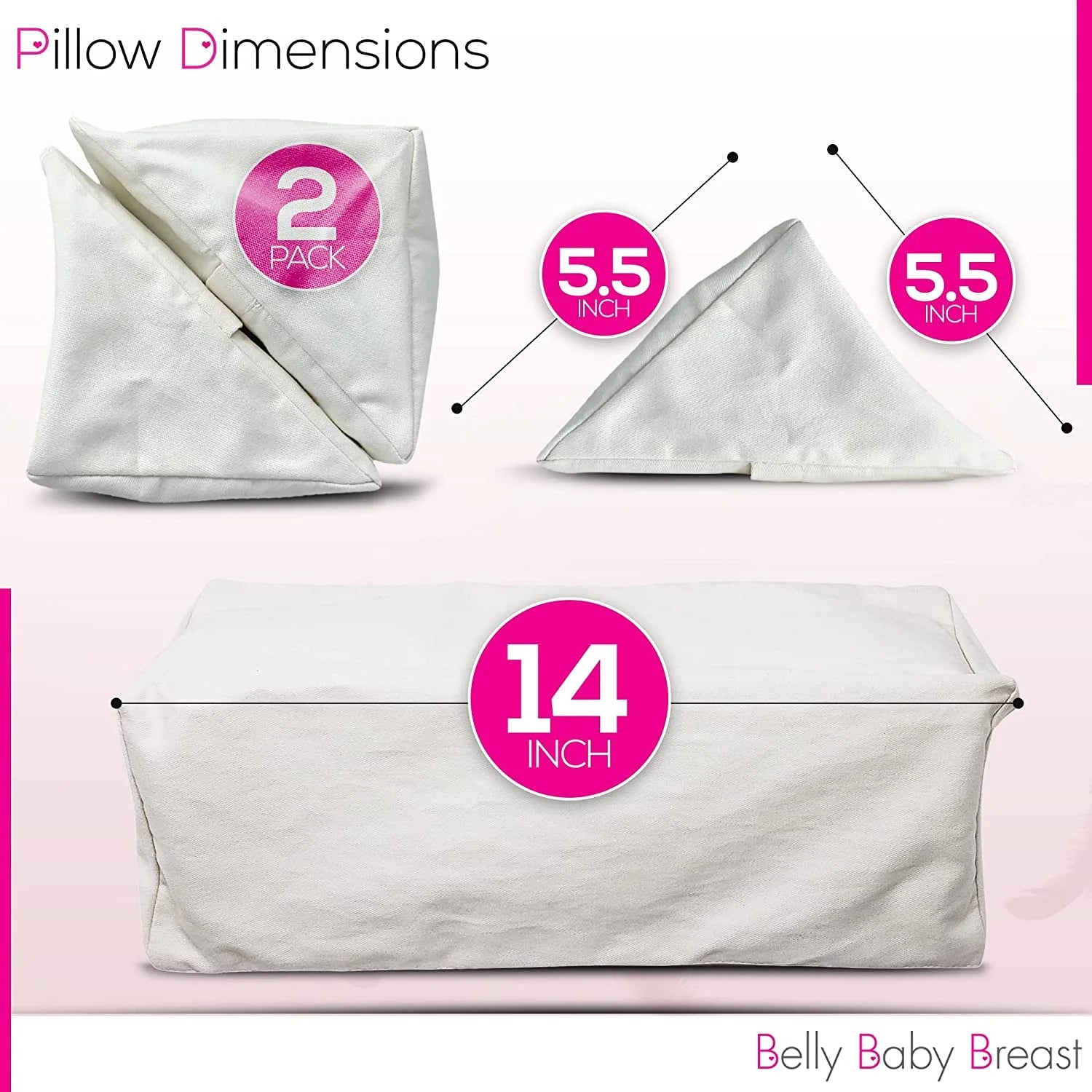 Pregnancy Wedge Pillow Set for Side Sleeping, Supports Front and Back E16999