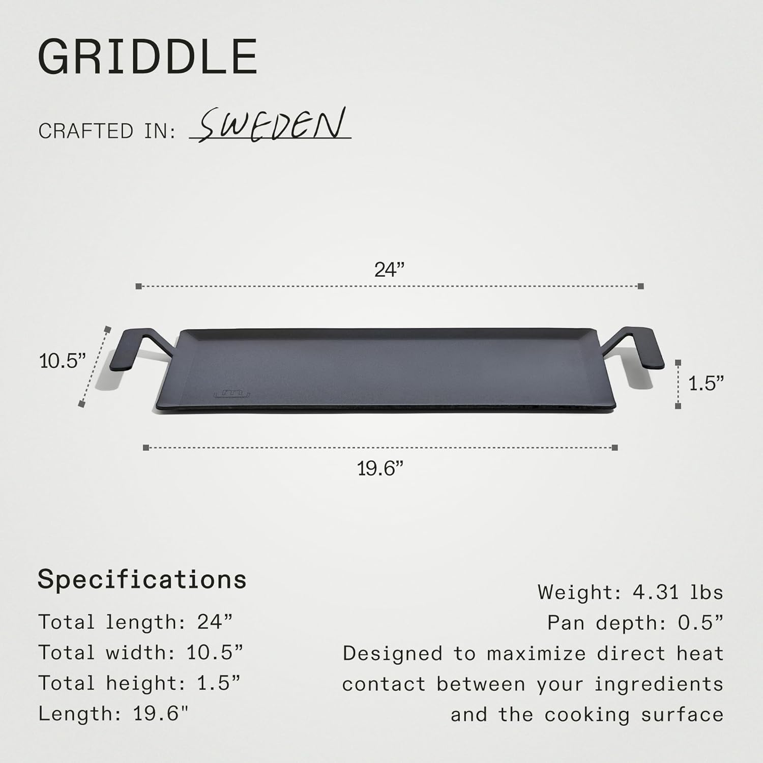 Made In Cookware Carbon Steel Griddle, Induction Compatible X74836
