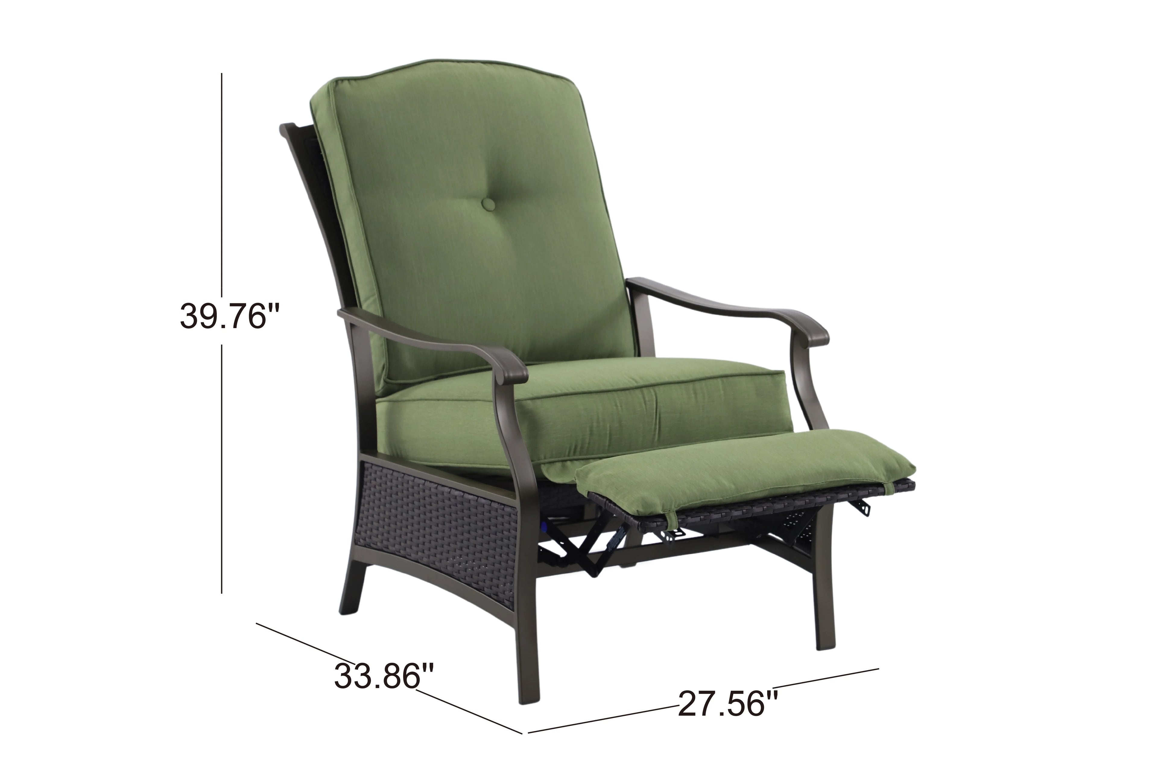 Better Homes & Gardens Steel Providence Outdoor Recliner, Green H3342