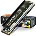 East top Lucky 13 Bass Plus Blues Harmonica 13 Holes Diatonic Harp Mouth Organ Professional Musical Instruments PowerDraw C key for Adults