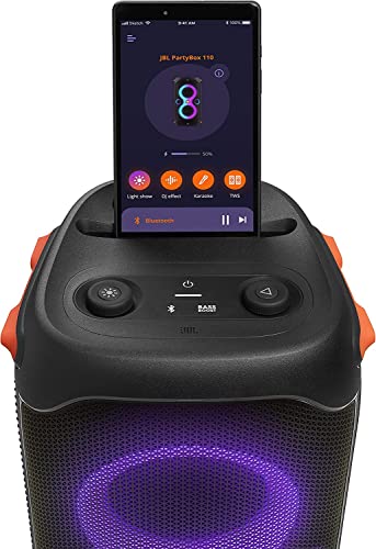 JBL PartyBox 110 Portable Party Speaker with Built-in Lights, Black T416