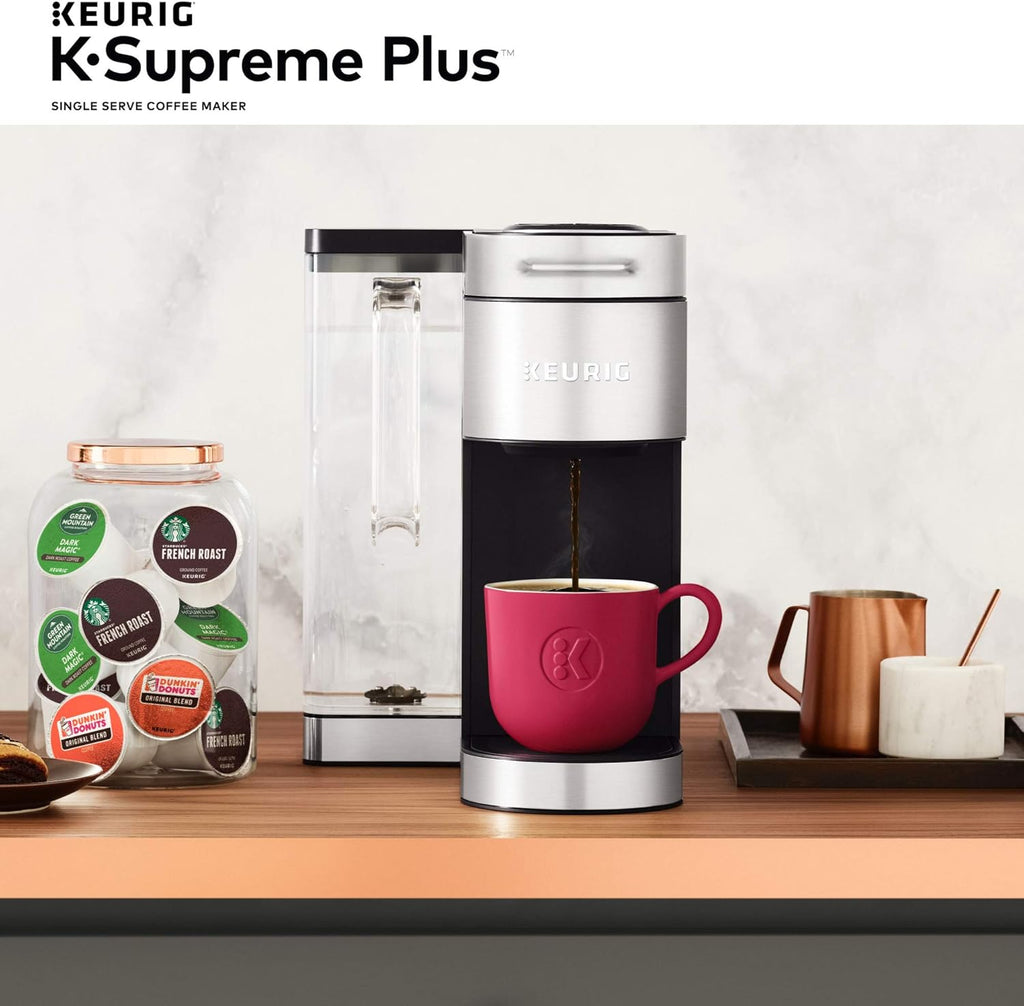Keurig K-Supreme Plus Coffee Maker, Stainless Steel + Peet's Coffee K-Cup Pods Variety Pack, 40 Count F99744