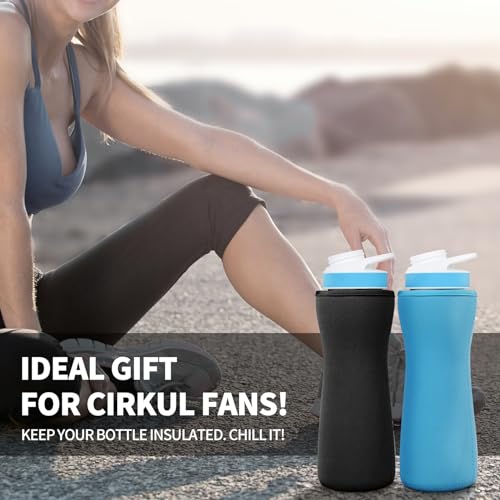 2 Pack Sleeve for Cirkul 22oz Water Bottle, Protective Insulated Cover, Black F348