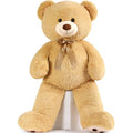 MorisMos 5ft Giant Teddy Bear Stuffed Animal, Large Stuffed Bear with Footprints, Big Life Size Teddy Bear Plush Gifts for Wife, Girlfriend, Women on Valentine, Christmas, Birthday