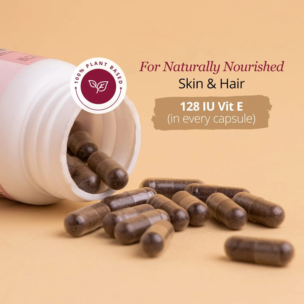 Carmesi 100% Plant-Based Vitamin E Capsules for Women, 30 Count W2715