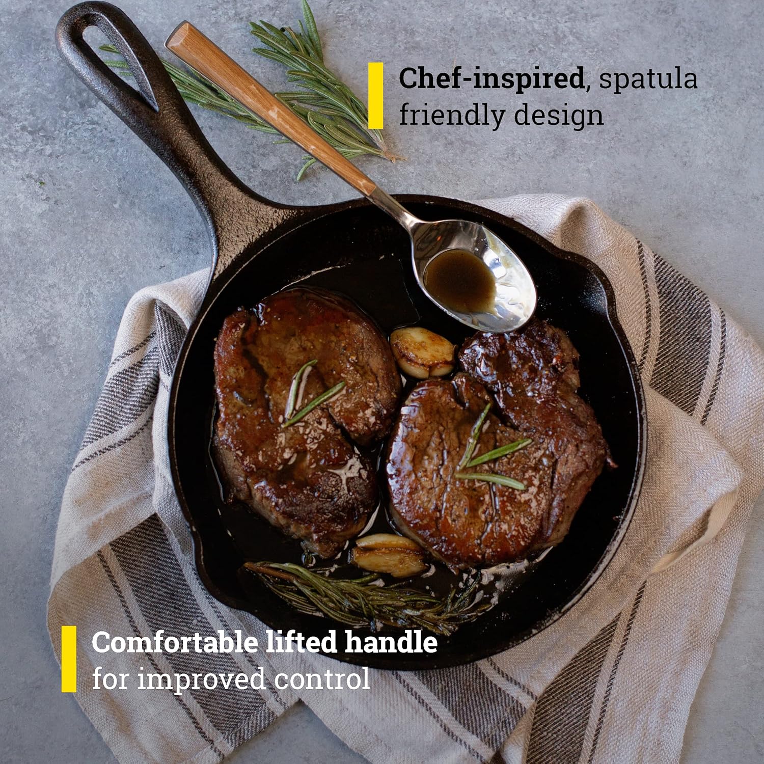 Lodge Cast Iron Chef Collection Skillet, Pre-seasoned - 8 in U888546