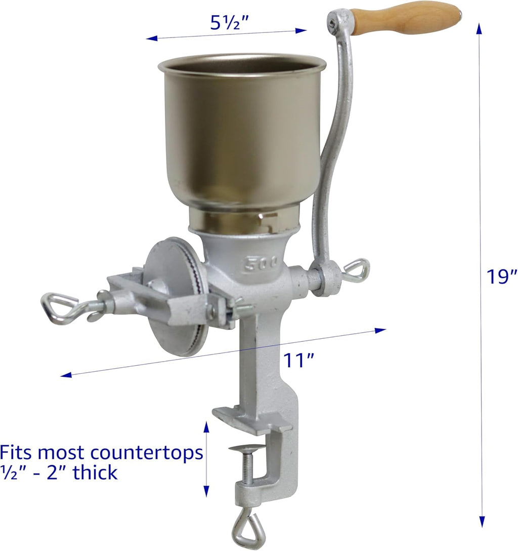 Trademark Innovations Cast Iron Grain Mill Grinder, Manual Hand Crank U9724