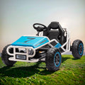24V Ultimate Go Kart for Kids Ages 6-12, 2x200W Powerful Motor Electric Go Kart, 6MPH Outdoor Off-Road Dirt Road Electric Car,15"x11" Wide Seat, Metal Frame, Powerful Shock Absorbers, Blue