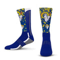 For Bare Feet NFL Men Women Team Color Logo Game Day Splatter Performance Warm & Cold Weather Comfort Crew Sock