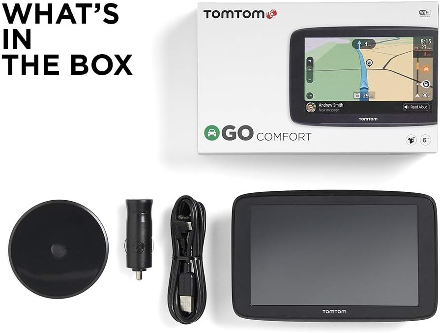 TomTom Go Comfort 5 Inch GPS Navigation Device with Wi-Fi Updates and Real-Time Traffic D4699