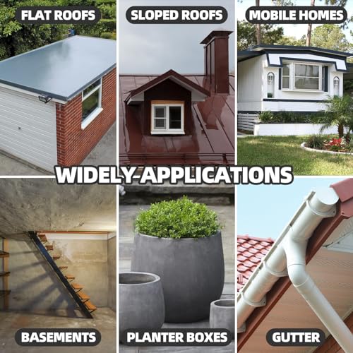 Waterproof Agent 32oz Black Liquid Rubber Sealant for Roofs, Walls, Bathroom J460833
