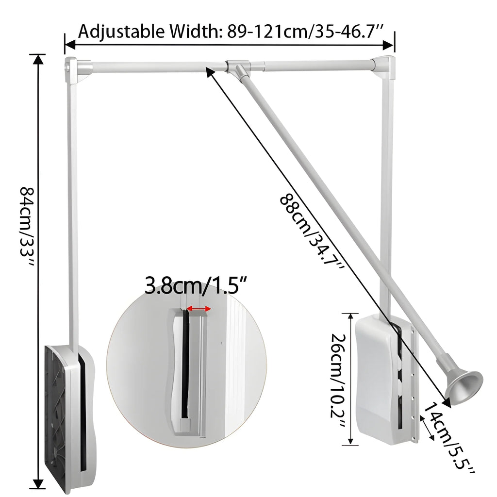 Nisorpa Pull Down Closet Rod, Adjustable 35-46.7 inch, Heavy Duty I512