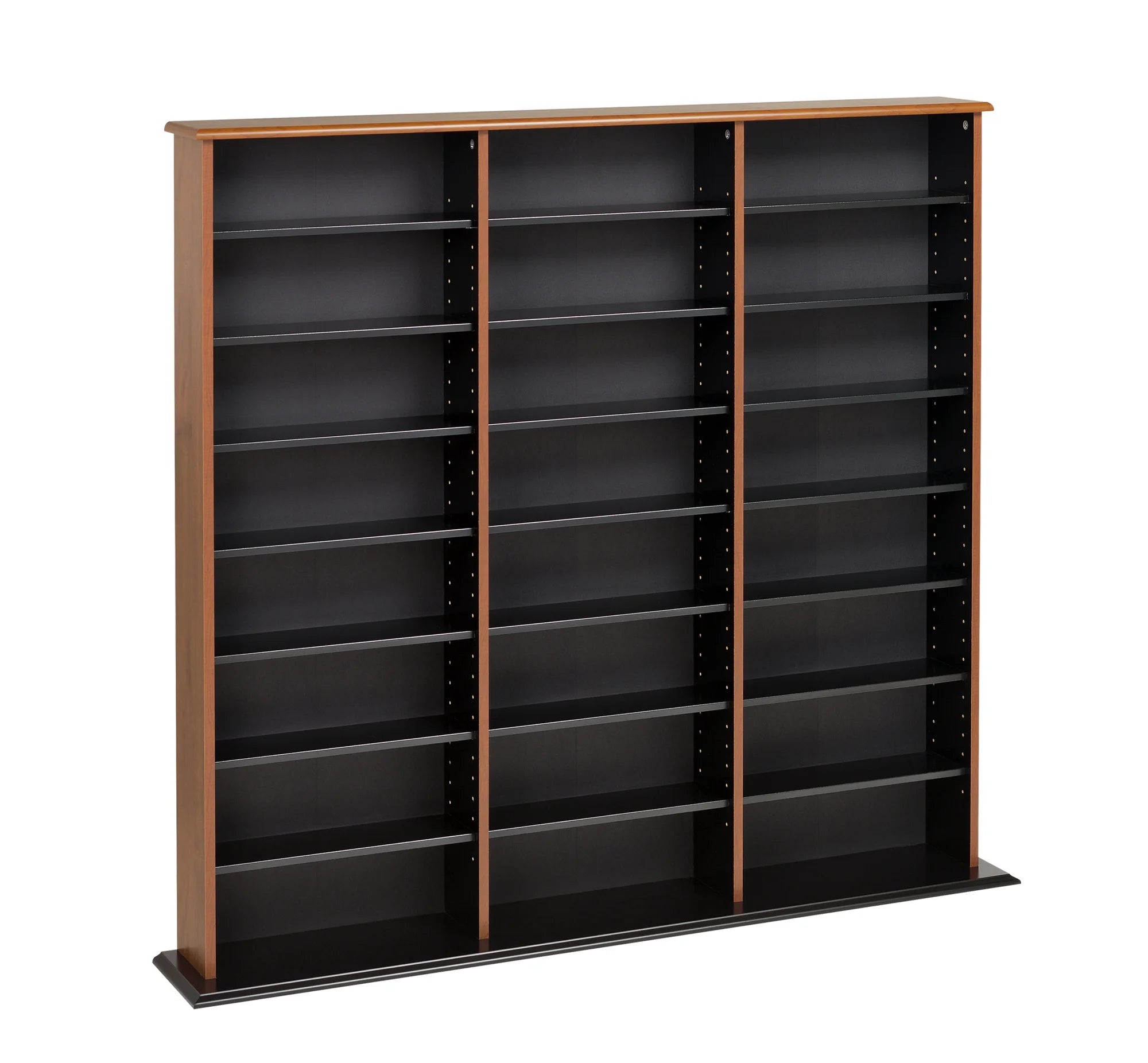 Prepac Triple Width Multimedia Wall Storage, Cherry and Black R691831