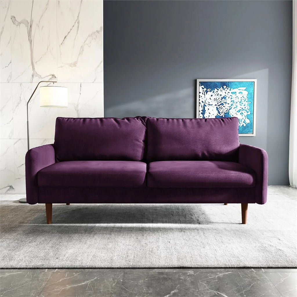 Pemberly Row Contemporary 70" Velvet Sofa Purple A197
