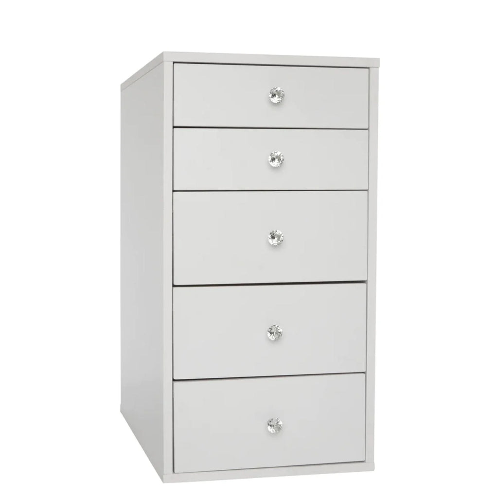 Impressions Vanity SlayStation 5-Drawer Makeup Vanity Storage Unit Bright White I9242