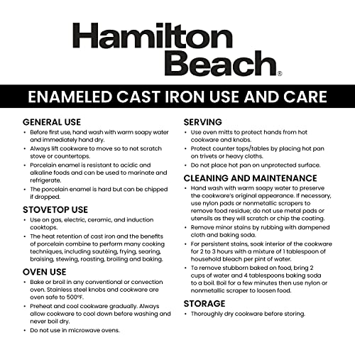 Hamilton Beach Enameled Cast Iron Fry Pan 10-Inch Cream U8132