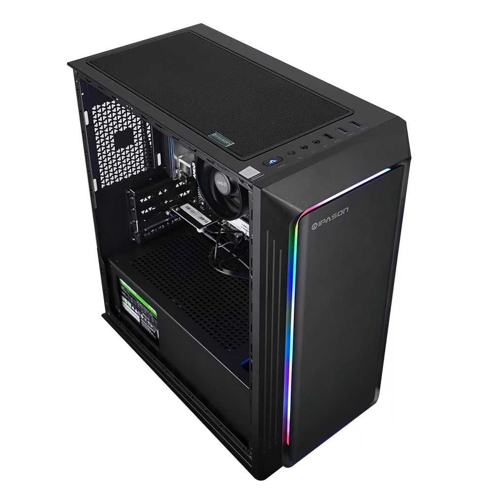 IPASON Gaming Desktop PC, Ryzen 5 5600G, 16GB RAM, 1TB SSD, Win 11 O222