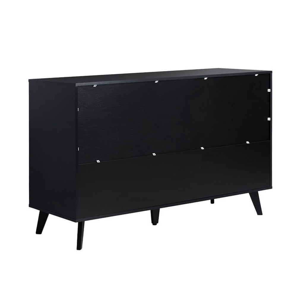 Pemberly Row 6 Drawer Wood Dresser with Cut Out Handles - Black M54744