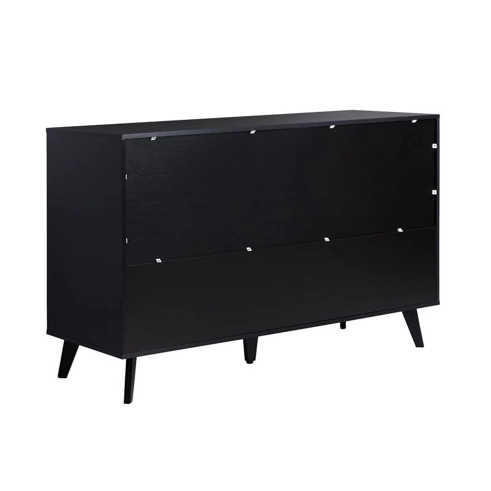 Pemberly Row 6 Drawer Wood Dresser with Cut Out Handles - Black M54744