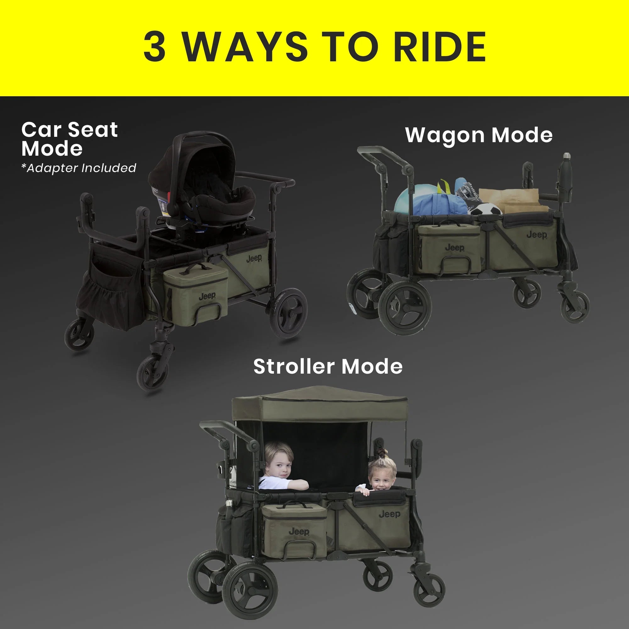 Jeep Deluxe Wrangler Wagon Stroller with Cooler Bag by Delta Children I18408