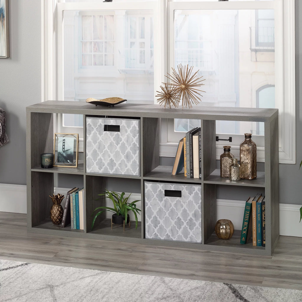 Sauder 8-Cube Organizer Storage Bookshelf, Mystic Oak Finish