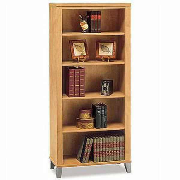 Bush Furniture Somerset 5 Shelf Tall Bookcase Maple Cross Finish E703551