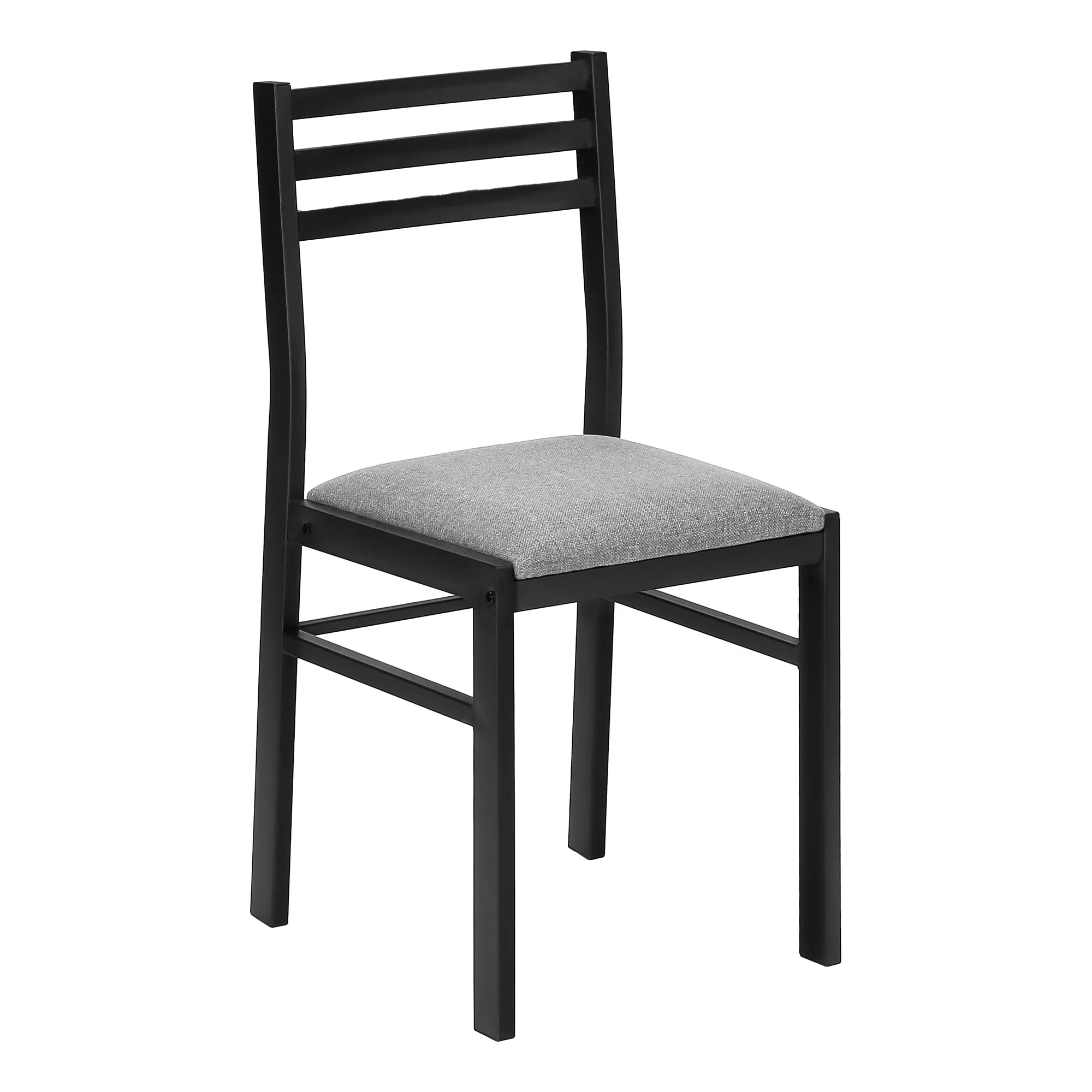 Gray Dining Table Set 3pcs Small Drop Leaf Black Metal O7490