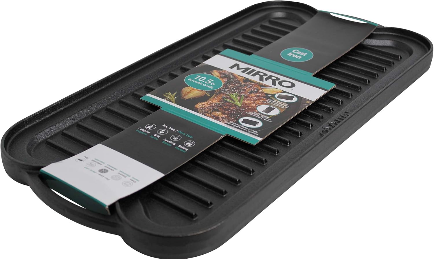 Mirro MIR-19055 Pre-Seasoned Cast Iron Reversible Grill/Griddle with Handles, 20 Inch G184927
