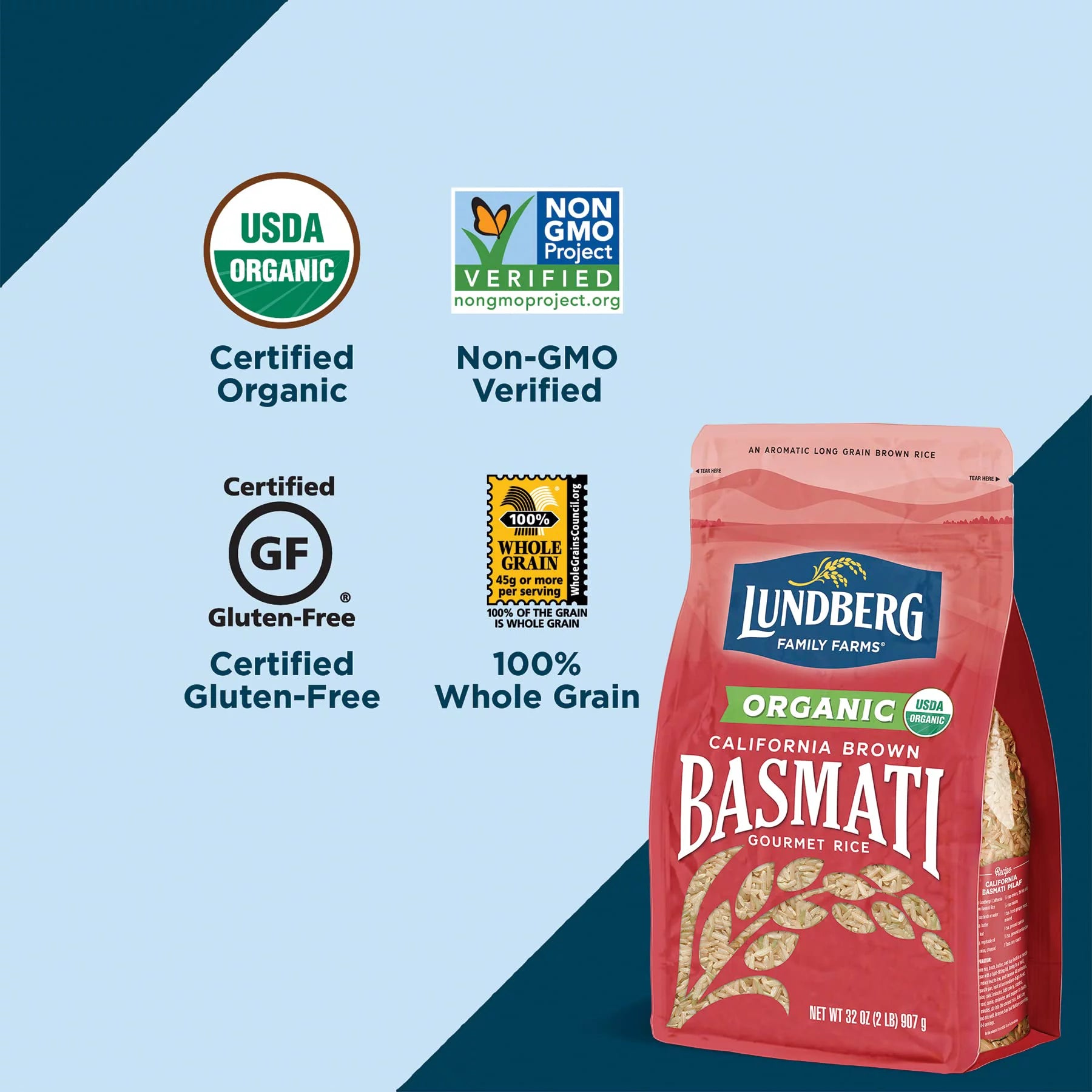 Lundberg Family Farms Organic Brown Basmati Rice, 32 Ounce I158