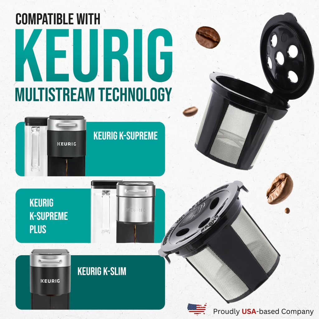 Reusable K Cups for Keurig Supreme, K Supreme Plus and K Slim by PureHQ, 4 Pack N93681