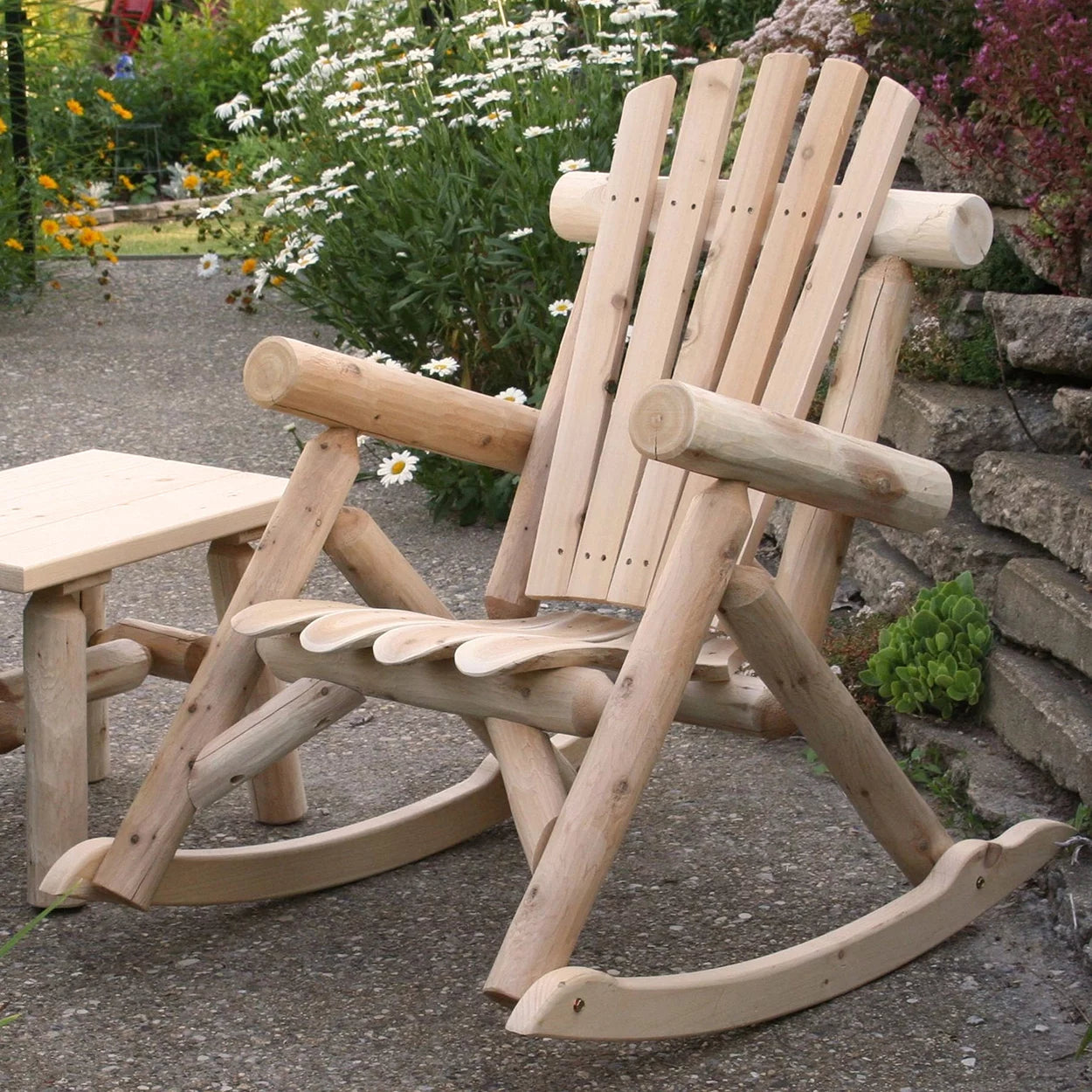 Lakeland Mills Classic Cedar Log Rocking Chair S2343