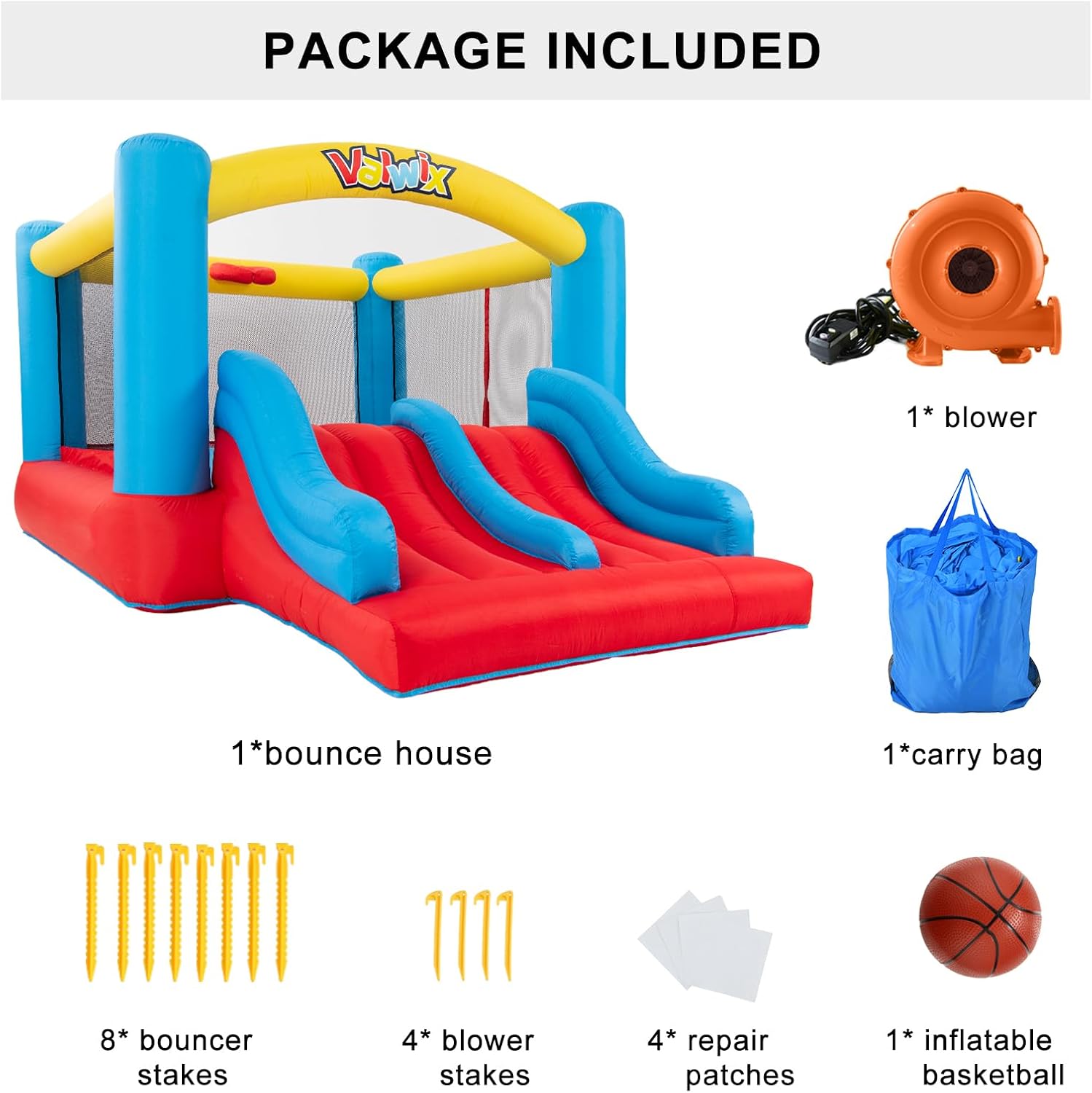 Valwix Bounce House Inflatable Bouncer with Blower for Kids 3-10 O5991