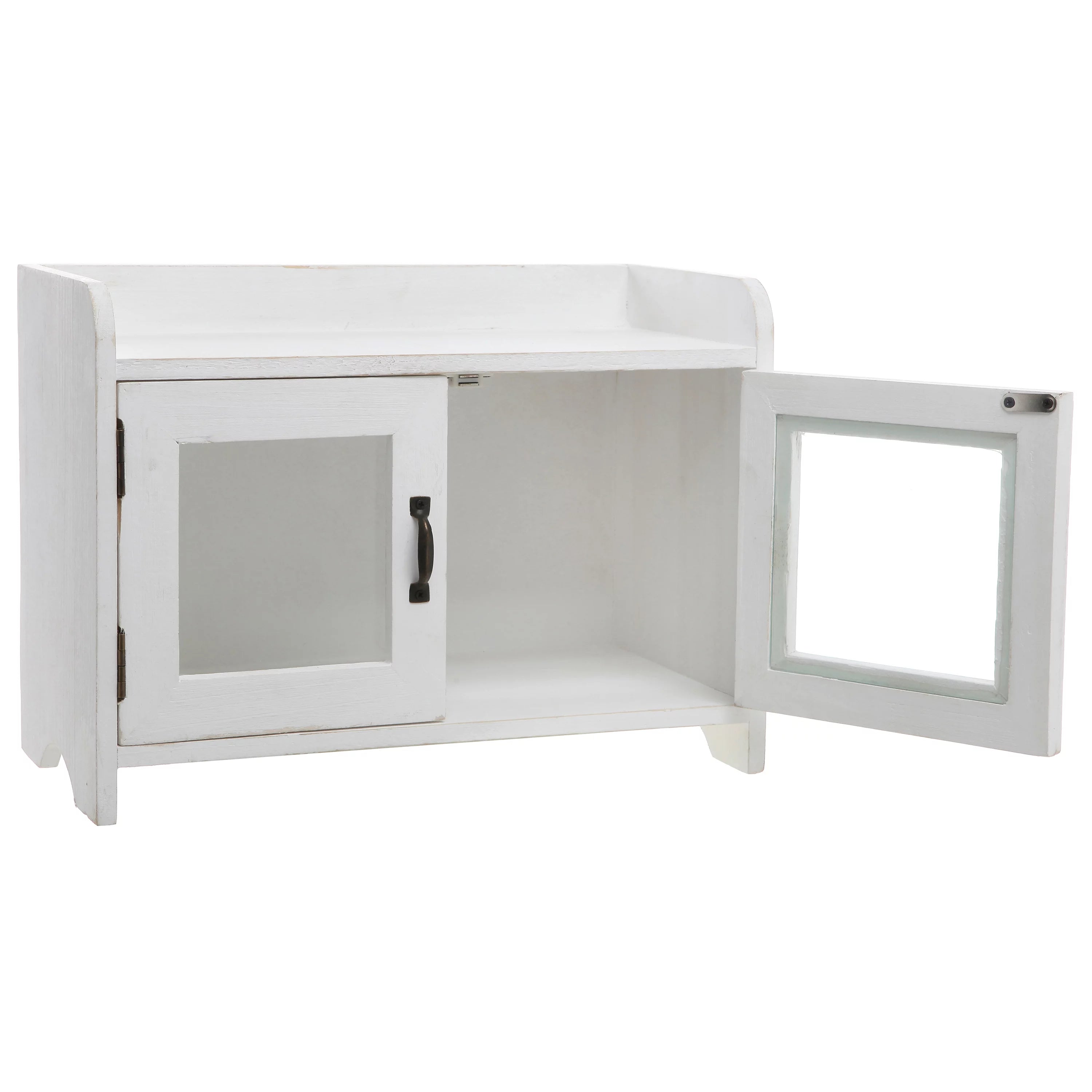 MyGift Antique White Wood Countertop Cabinet Organizer Z63801