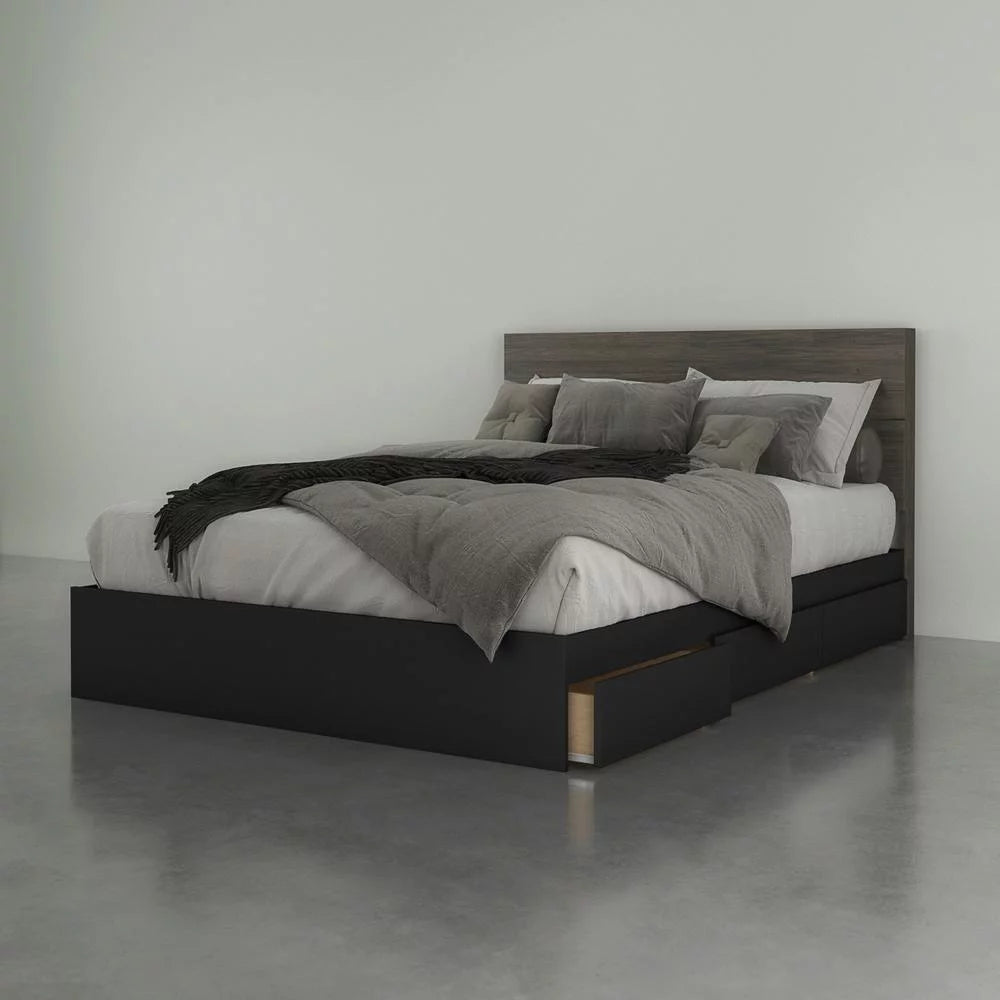 Chinook 2 Piece Queen Bedroom Set, Bark Grey and Black A33278