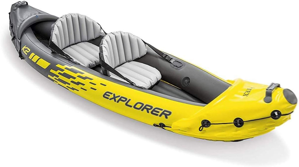 Intex Explorer K2 Yellow 2-Person Inflatable Kayak with Aluminum Oars & Air Pump O3484