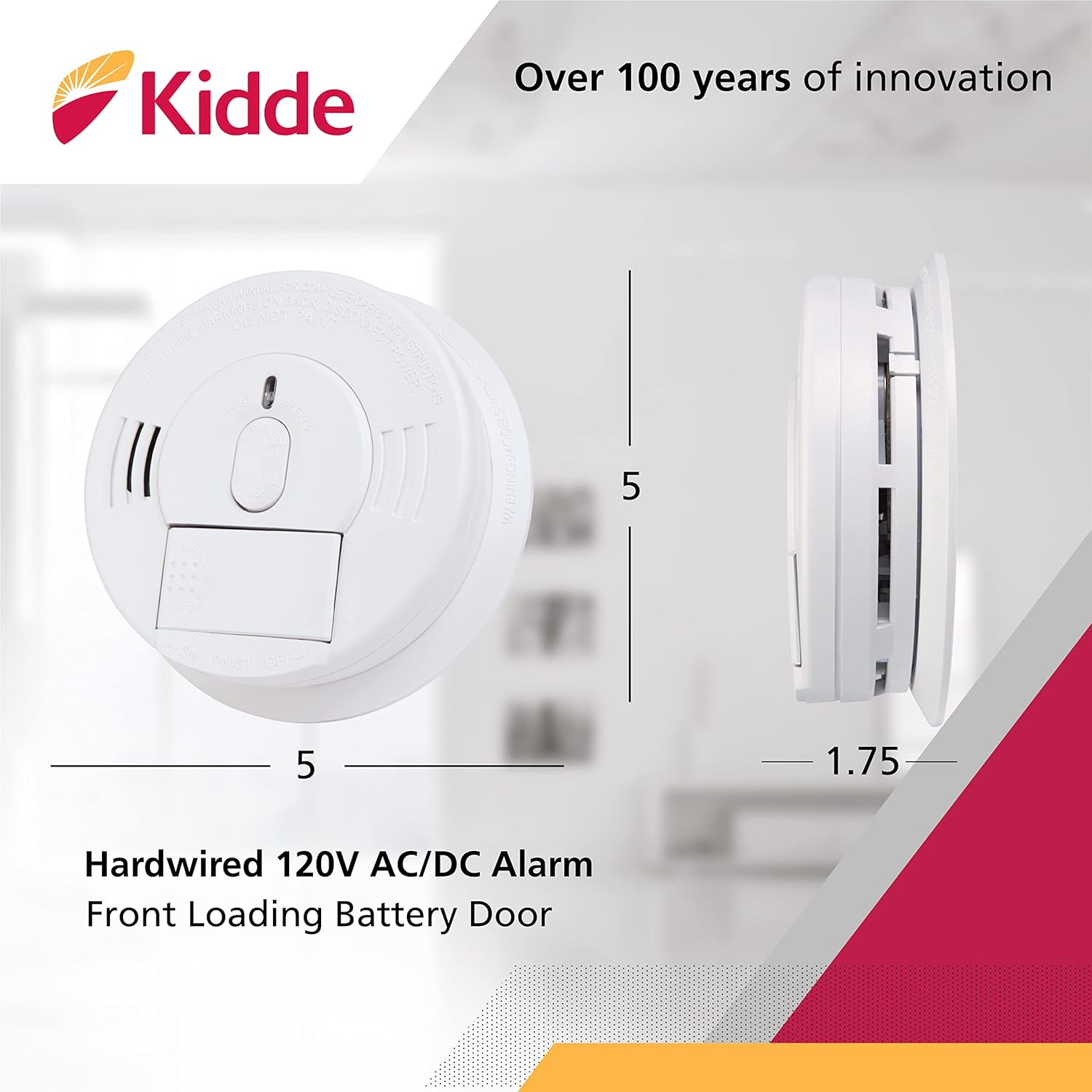 Kidde Smoke Detector 2-Pack, Hardwired with Battery Backup K310418