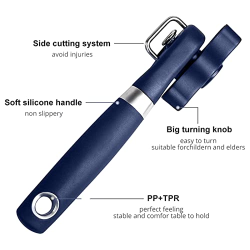 2 in 1 Manual Can Opener with Smooth Edge & Bottle Opener, Stainless Steel Blade W981