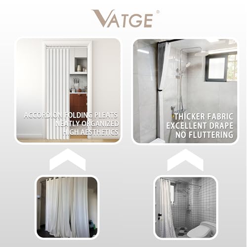 Accordion Style Door Curtain for Doorways, 1 Panel with Tieback, Beige, 52x78 C598