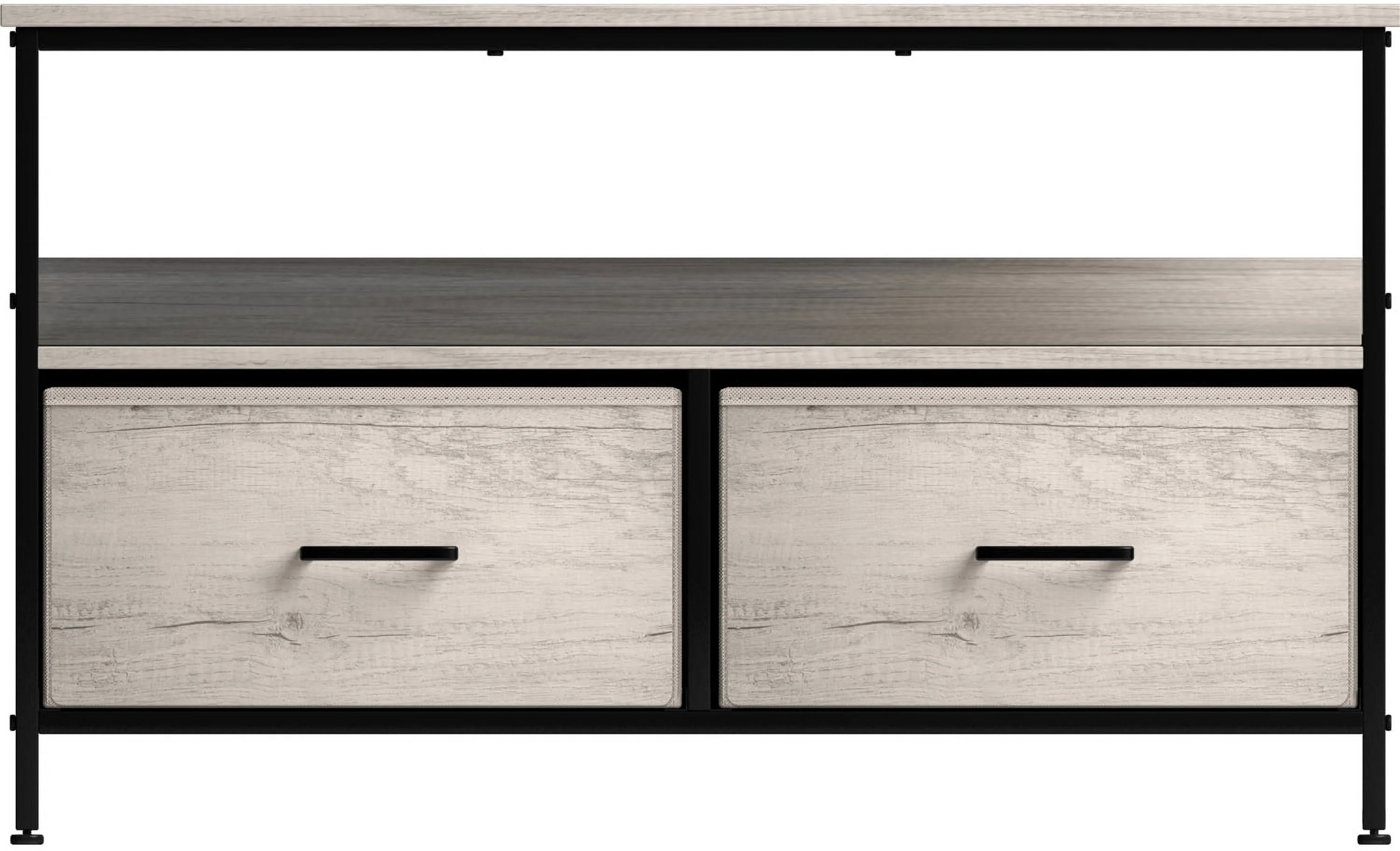 Sorbus TV Stand Dresser with 2 Drawers - Television Riser Chest with Storage (Rustic Beige) C3365