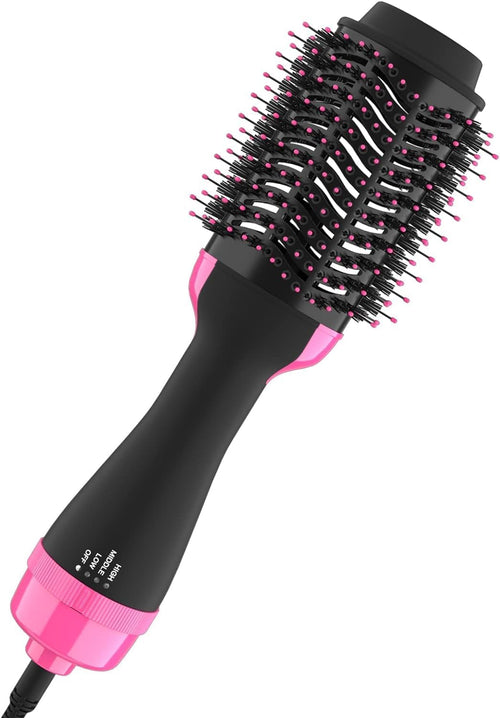 4 in 1 Styling Tools Blow Dryer with Aluminum Sheet Oval Barrel, Hair Dryer and Styler Volumizer, Hot Air Brush Hair Straightener Brush for All Hair Types,Hair Dryer Brush Blow Dryer Brush,Black