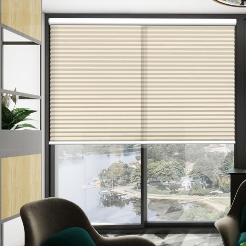Cellular Shades Cordless Light Filtering Honeycomb Blinds for Windows, White B81780