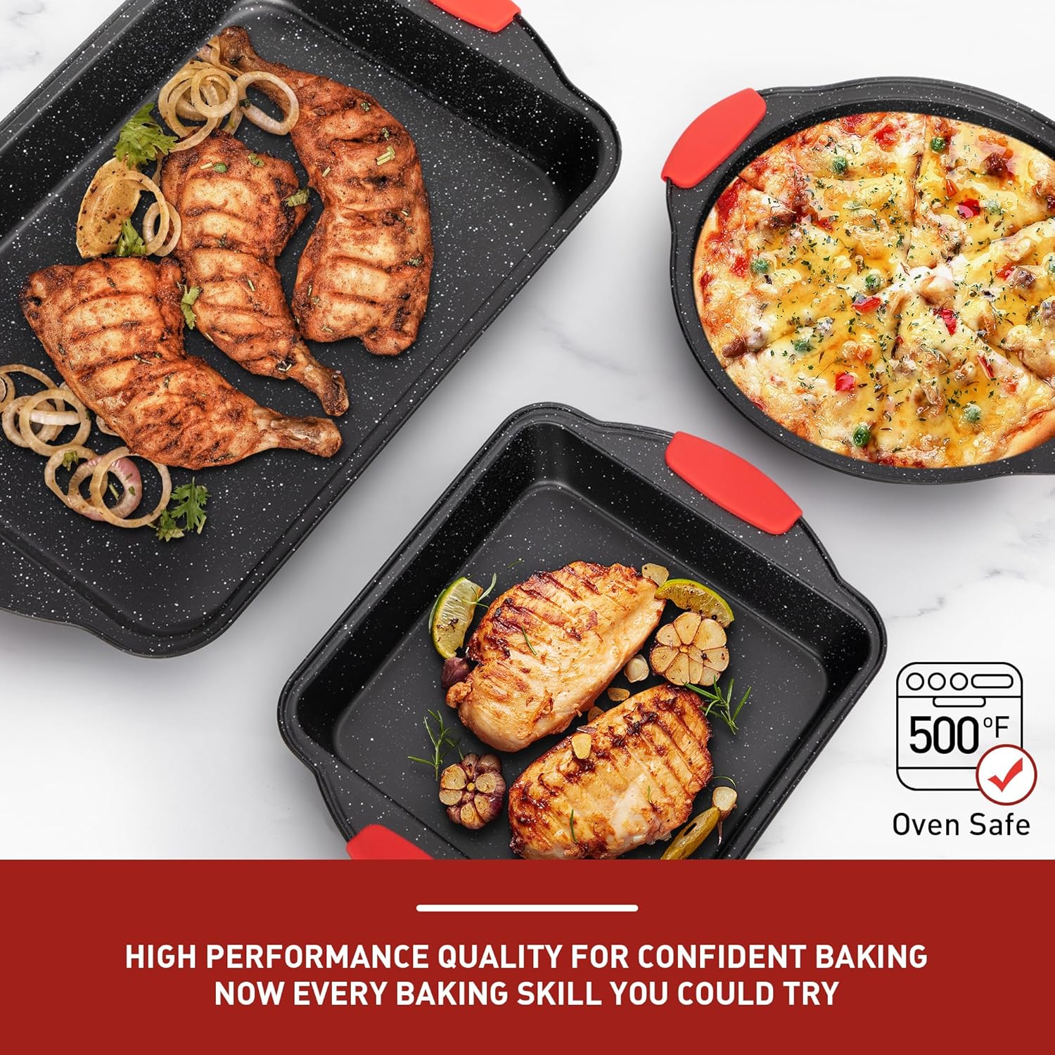 MAISON ARTS 18-Piece Nonstick Carbon Steel Baking Pans Set, Oven Safe, Stackable Q781408