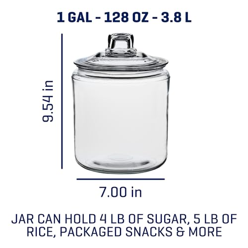 Anchor Hocking Heritage Hill 1 Gallon Glass Jar with Lid, Set of 2 V811