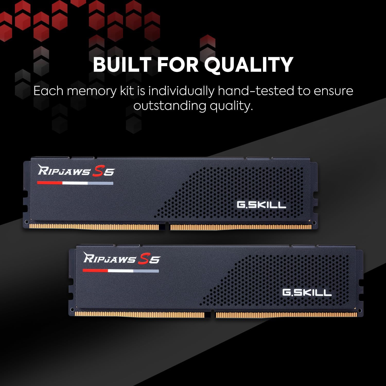 G.SKILL Ripjaws S5 DDR5 RAM 96GB (2x48GB) 6400MT/s CL32 Desktop Memory UDIMM - Matte Black F467876