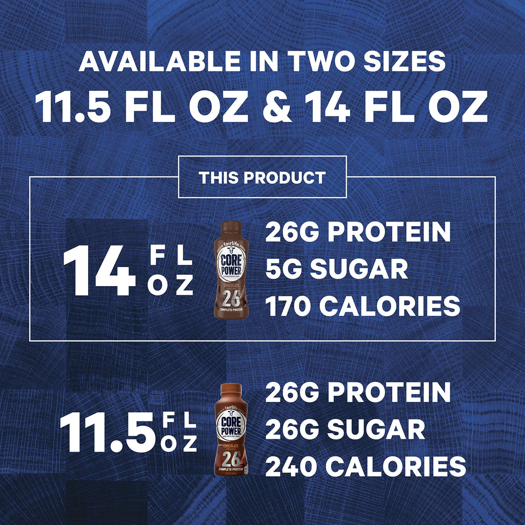 Core Power Protein Shake Chocolate 26g by fairlife, 12 Pack Z600732
